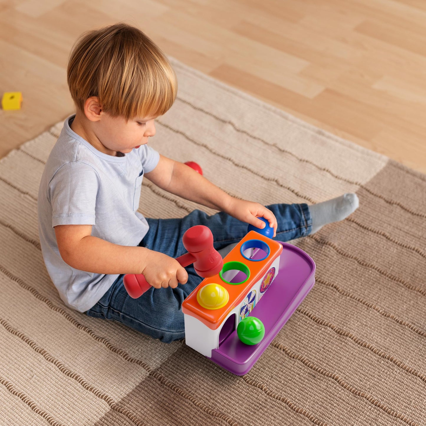 Lollipop Baby Hammer Toy Toddler Activity: Montessori Toys Spark Your Child's Curiosity with Our Ball and Hammer Toddler Toy. Encouraging Creativity