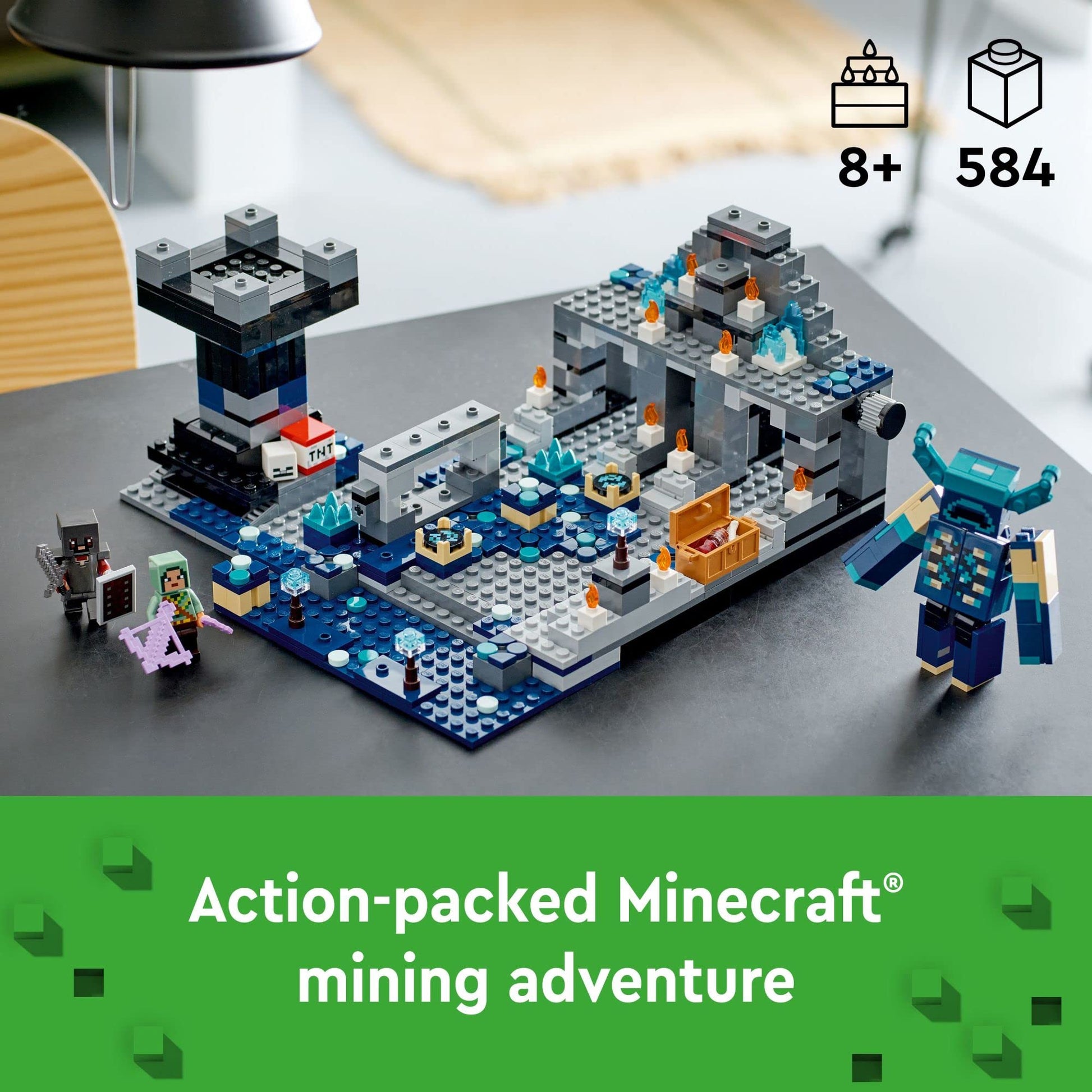 LEGO Minecraft The Deep Dark Battle Set, 21246 Biome Adventure Toy, Ancient City with Warden Figure, Exploding Tower & Treasure Chest, for Kids Ages 8