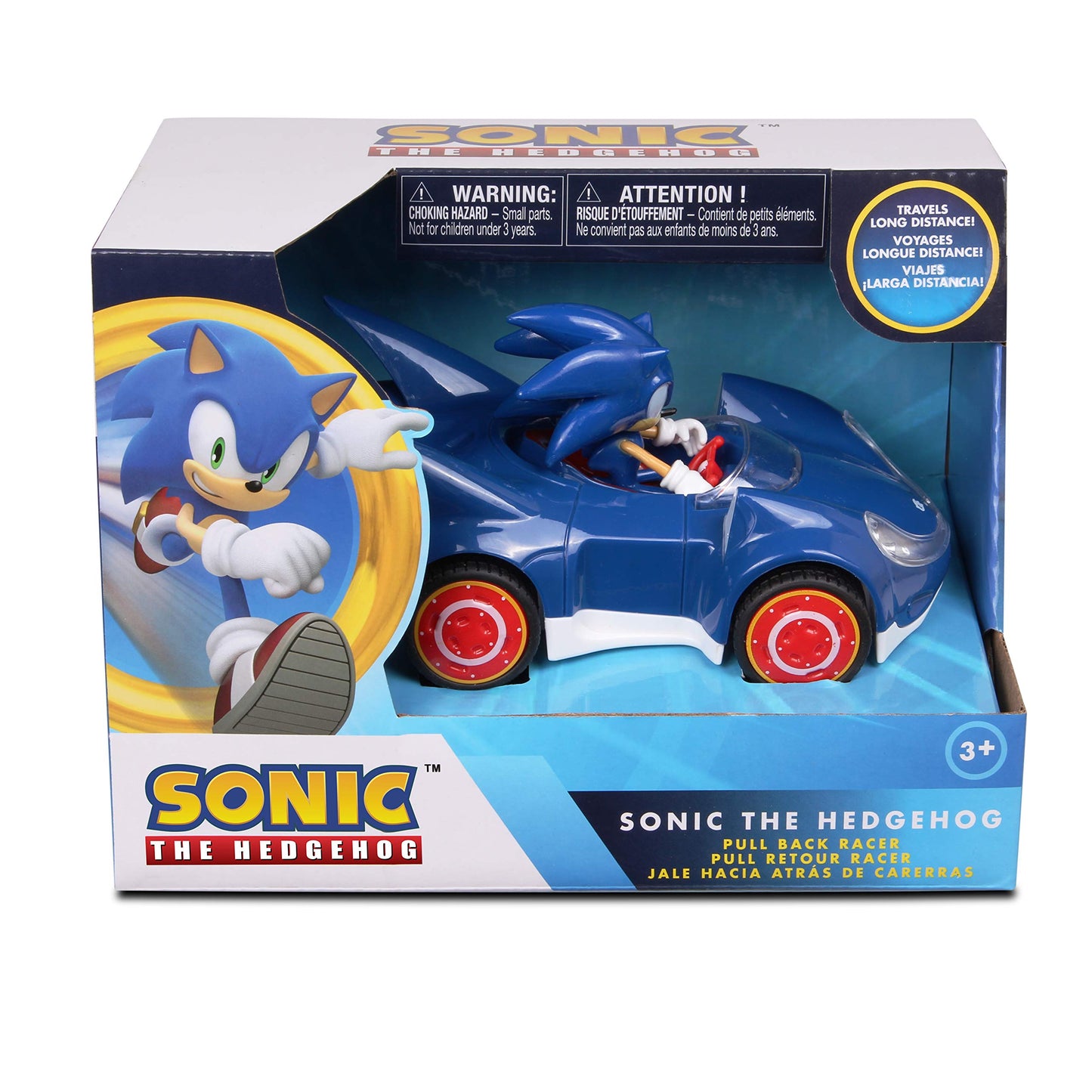 NKOK Sonic The Hedgehog All Stars Racing Pull Back Action, Video Game Legend, Speed Star by Tails, No Batteries Required, Pull Back - Release -