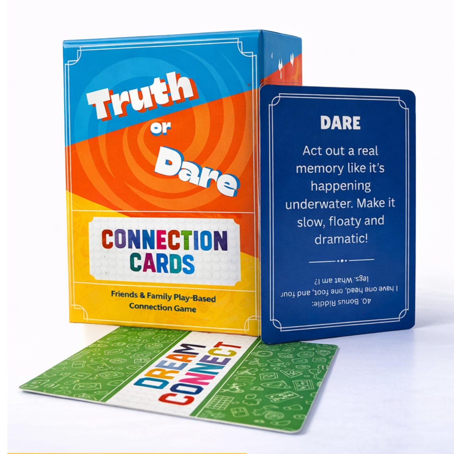 Mellow Minds Truth or Dare Card Game for Families, Couples & Friends - 100 Fun Conversation & Connection Cards for Game Night, Bonding, Parties & Road