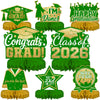 Green and Gold 8 Pieces Graduation Table Decorations, Class of 2026 Congrats Grad Honeycomb Centerpieces, GRAD Table Toppers Decor for Graduation