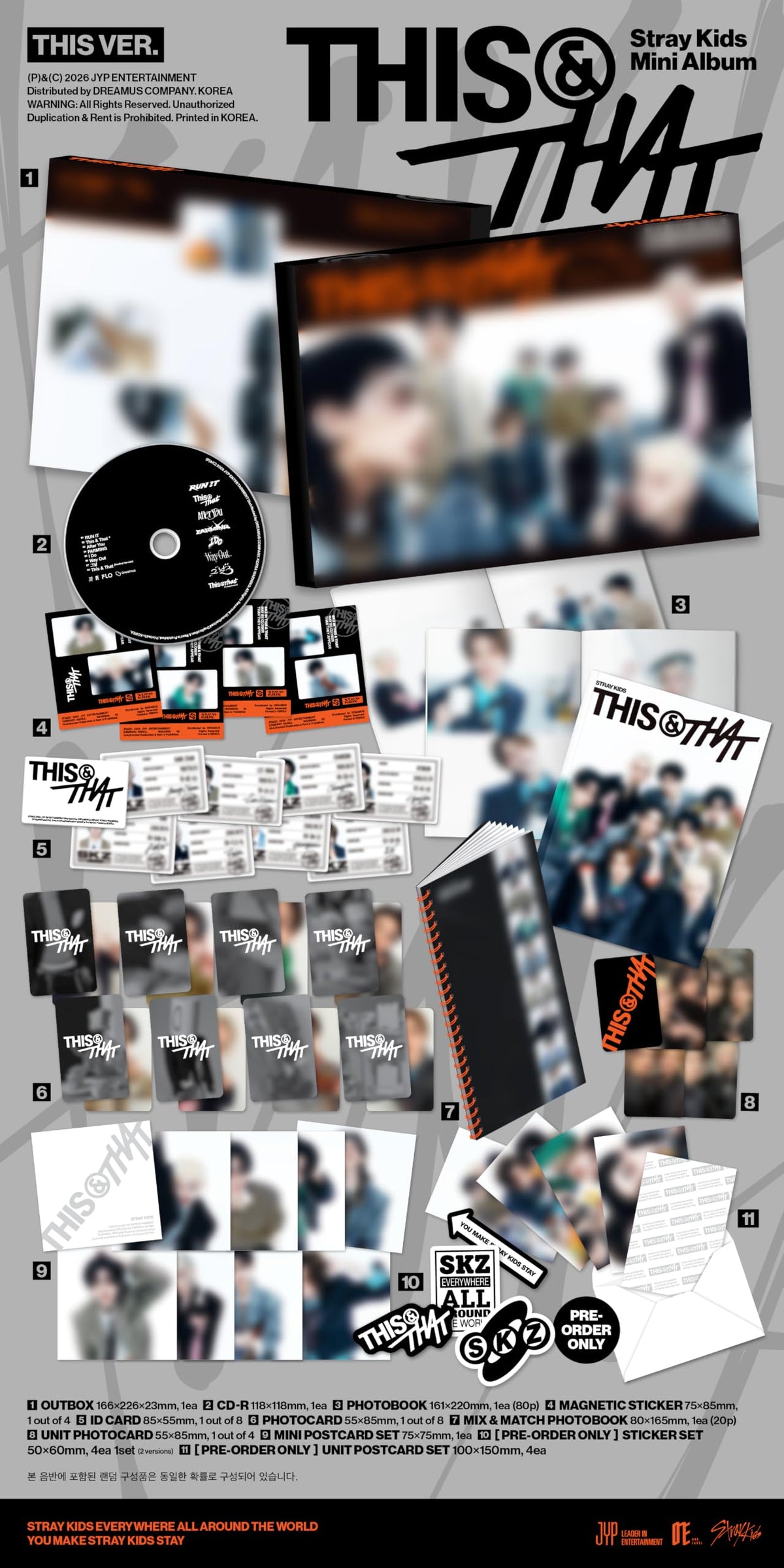 Stray-kids This & That 10th Mini Album+Pre-Order Gift (THAT ver.) + 3 Extra Photocards