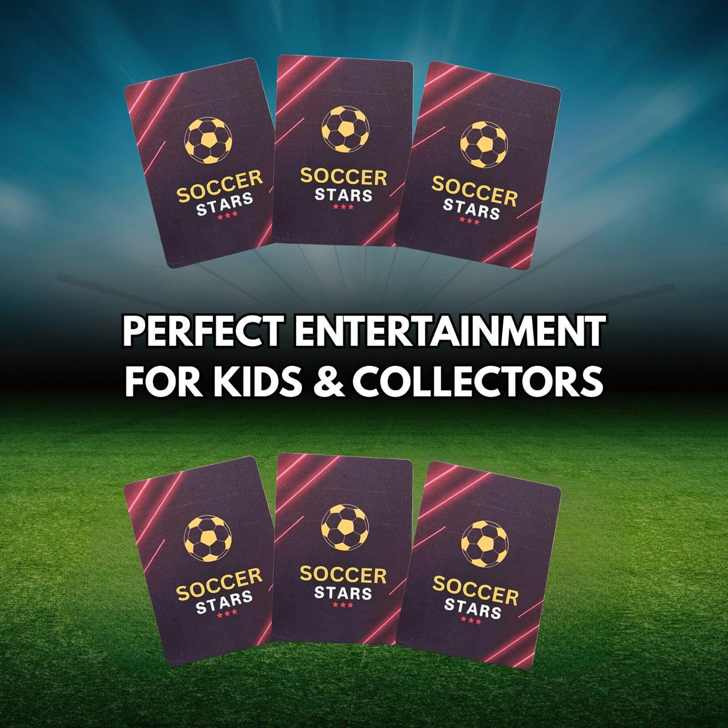 Soccer Trading Cards 2025-26 Edition - 48 Mystery Collectible Cards (6 Packs) - Random Premium Inserts - New 2025-26 Version with Updated Players for