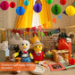 Pre-Strung Happy Birthday Decoration, Fabric Felt Birthday Banners Poms Pom Party Garland Felt Pennant Flag With 10PCS Honeycomb Balls, Reusable Party
