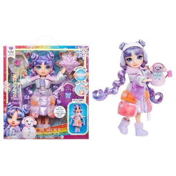 RAINBOW HIGH Winter Wonderland - Purple (Purple) - 28 cm Dummy Doll with Magic Snow, Comes with a Snowman, Suitable for Ages 4-12 and Collectors