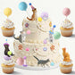 28Pcs Cat Cake Decorations, Cat Cake Toppers with Mini Hats, Animal Figure for Cat Themed Birthday Party, Pet Cake Supplies for Cat Lovers
