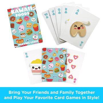 AQUARIUS Kawaii Foods Playing Cards - Kawaii Foods Themed Deck of Cards for Your Favorite Card Games - Officially Licensed Kawaii Foods Merchandise