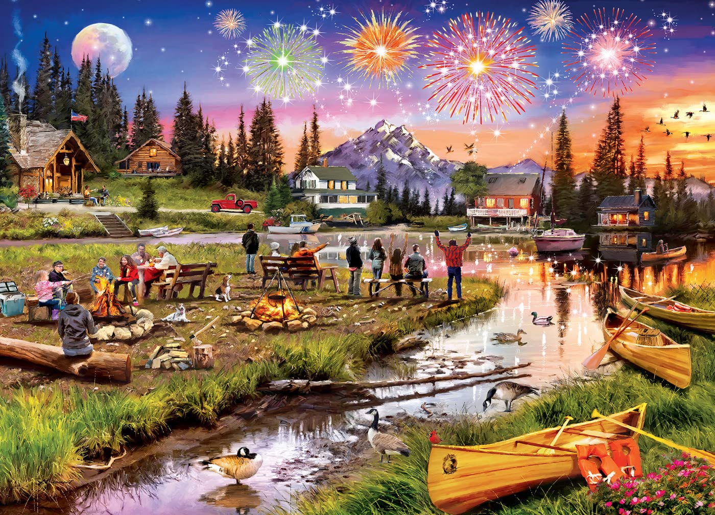 MasterPieces 1000 Piece Jigsaw Puzzle for Adults, Family, Or Youth - Fireworks on The Mountain - 19.25"x26.75"