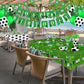 Bolake 172 Pcs Soccer Party Plates Tableware Set Serves 24 Soccer Party Decorations Supplies Includes Plates Napkins Banner Cups Tablecloth for Soccer