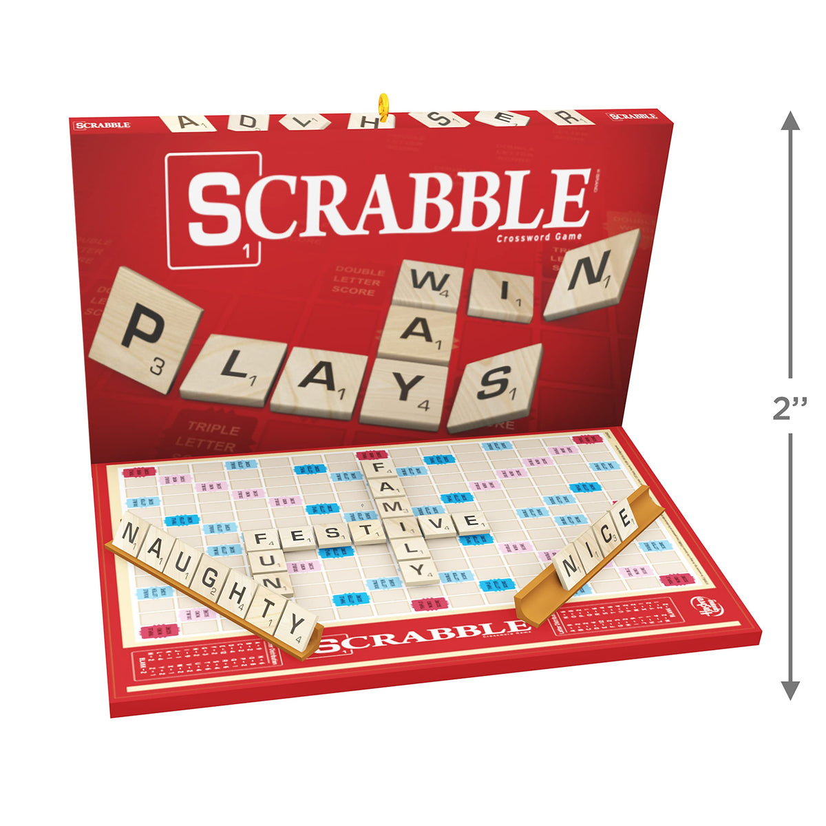 Hallmark Keepsake Plastic Christmas Ornament 2022, Hasbro Scrabble Family Game Night