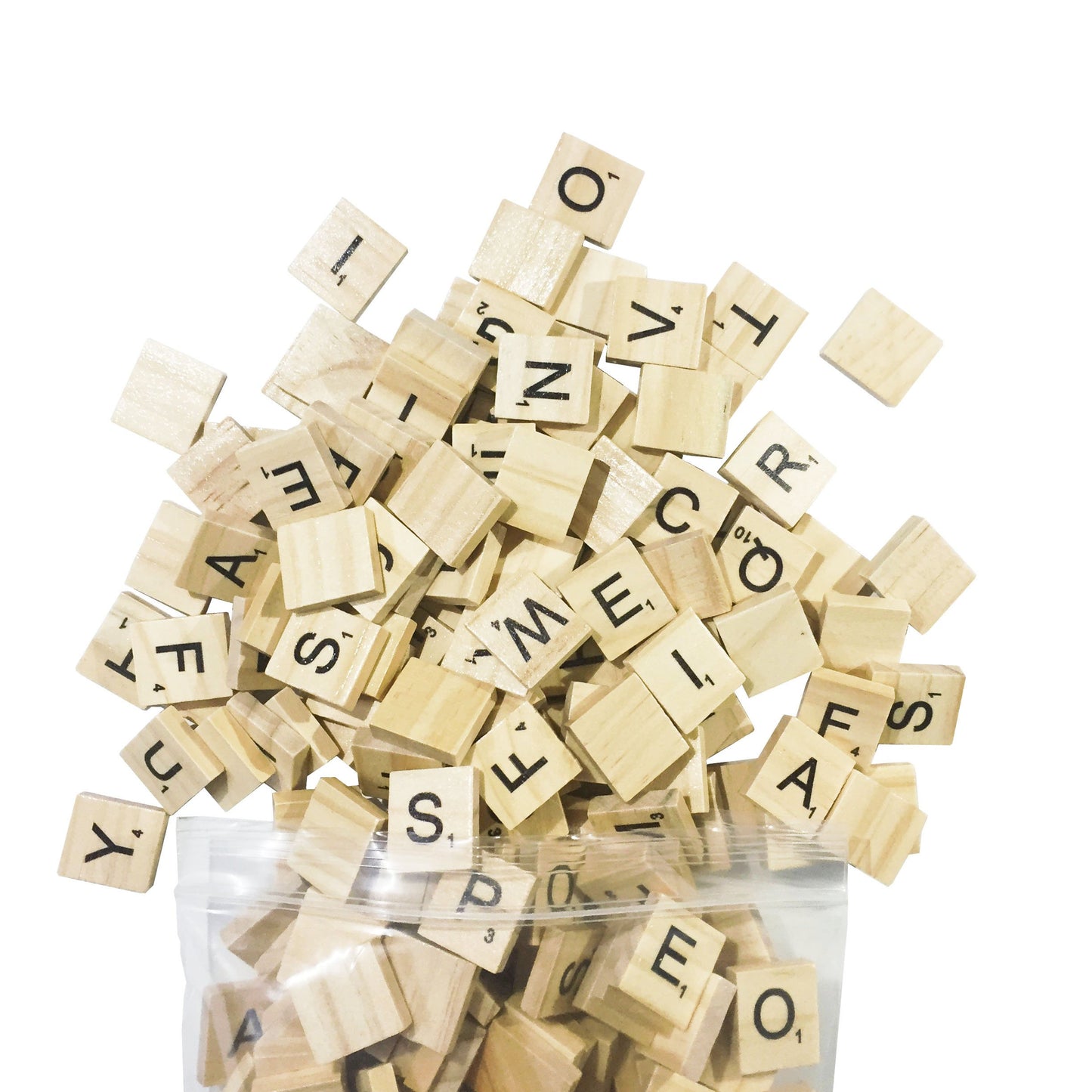 PERRIROCK 500 Pcs Wood Scrabble Tiles - Scrabble Letters - 5 Complete Sets - Wood Tiles - Great for Crafts, Letter Tiles, Spelling by Clever Delights