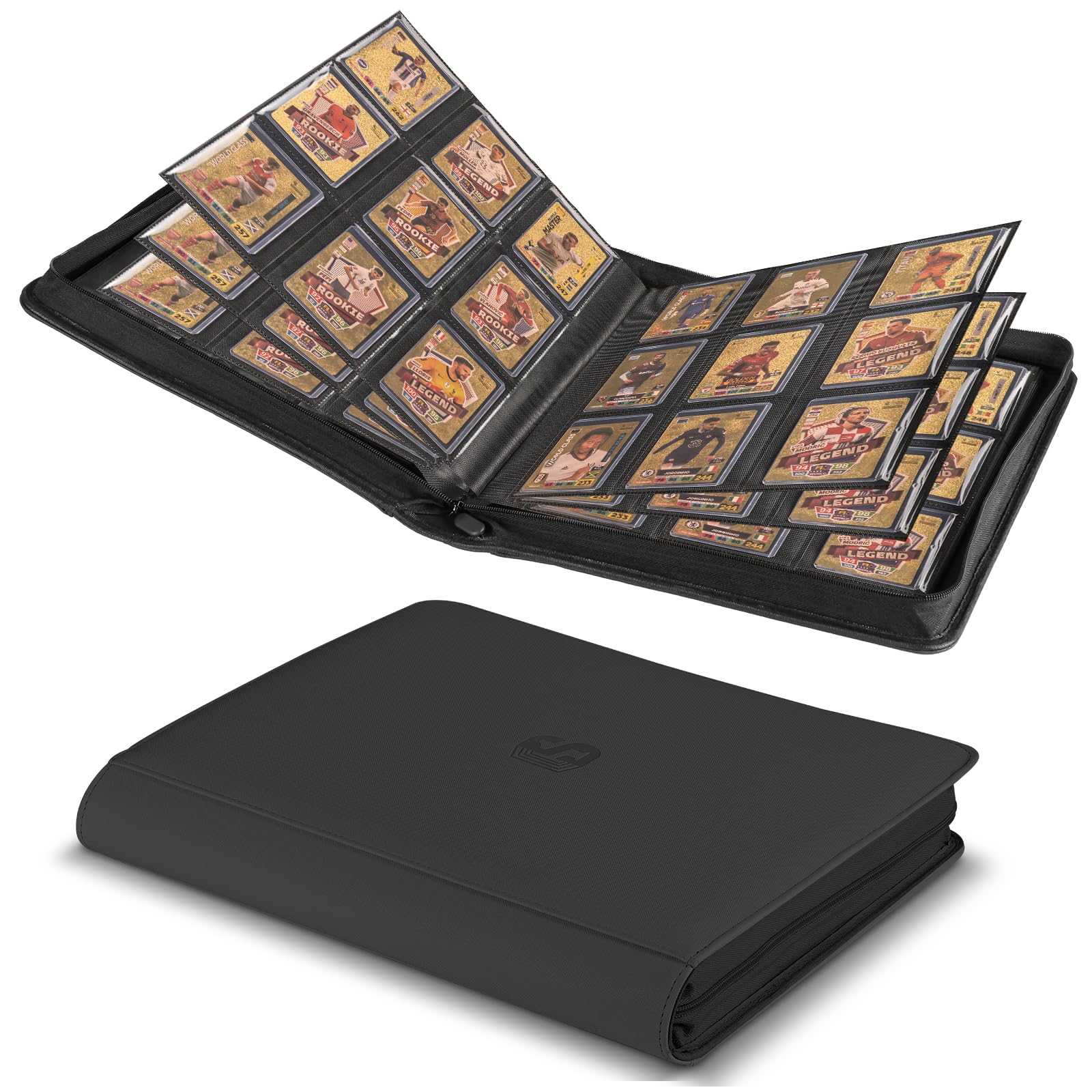 Toploader Binder, Holds 360 Top Loaders,9 Pocket Top Loader Binders for 3" x 4" Rigid Cards,Toploader Card Binder for Trading Cards Baseball, Football