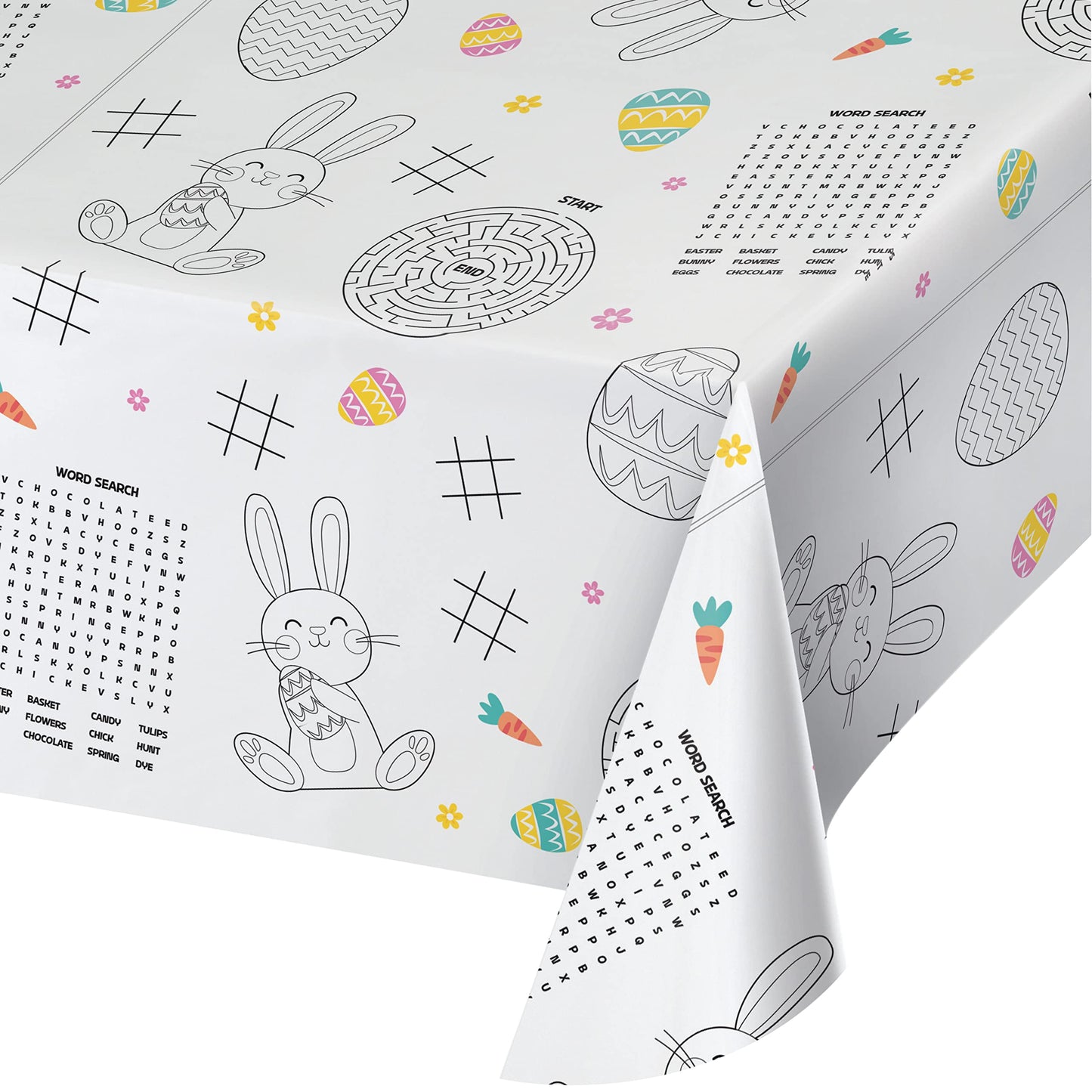 Trendware Kids Easter Activity Paper Tablecloth, 3 ct