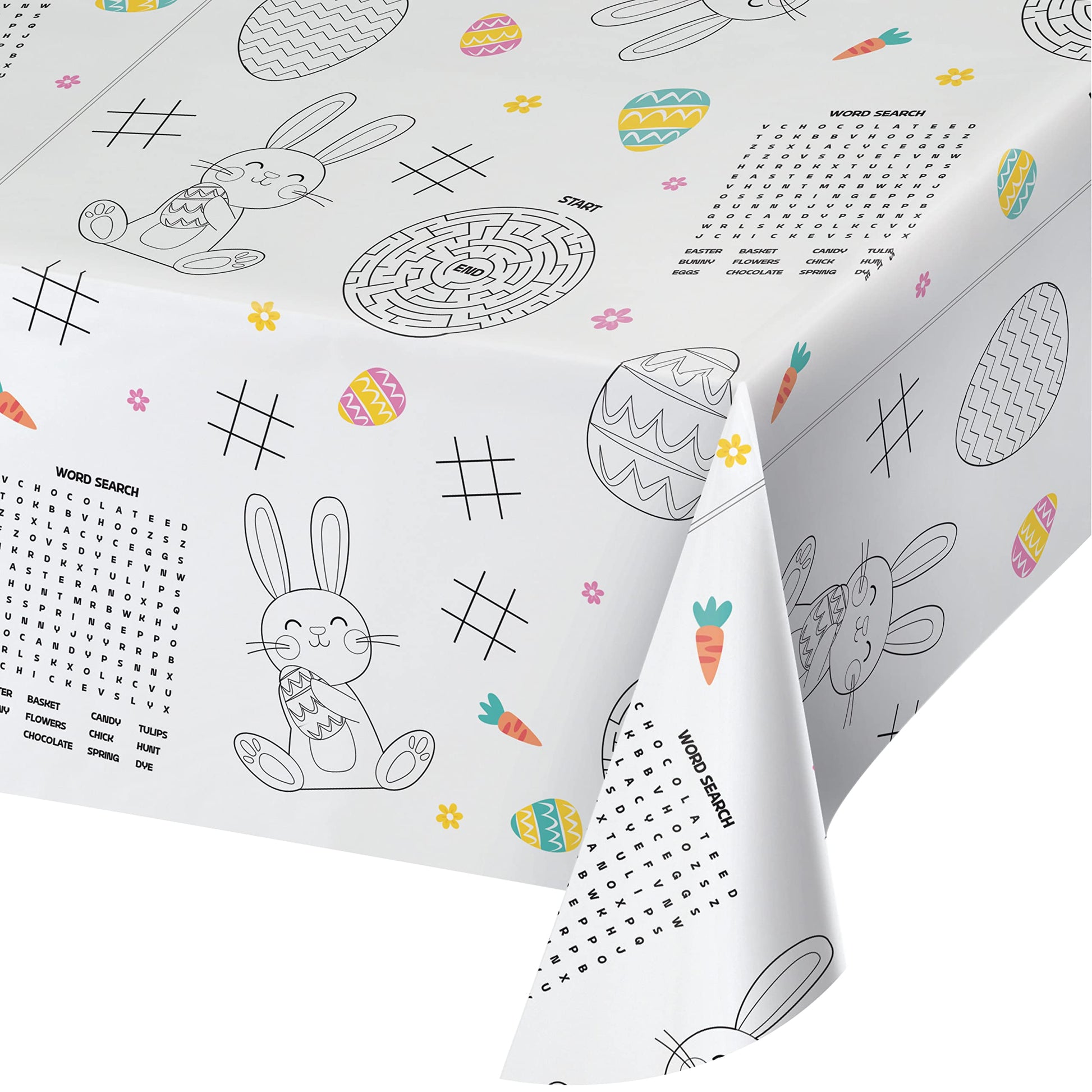 Trendware Kids Easter Activity Paper Tablecloth, 3 ct