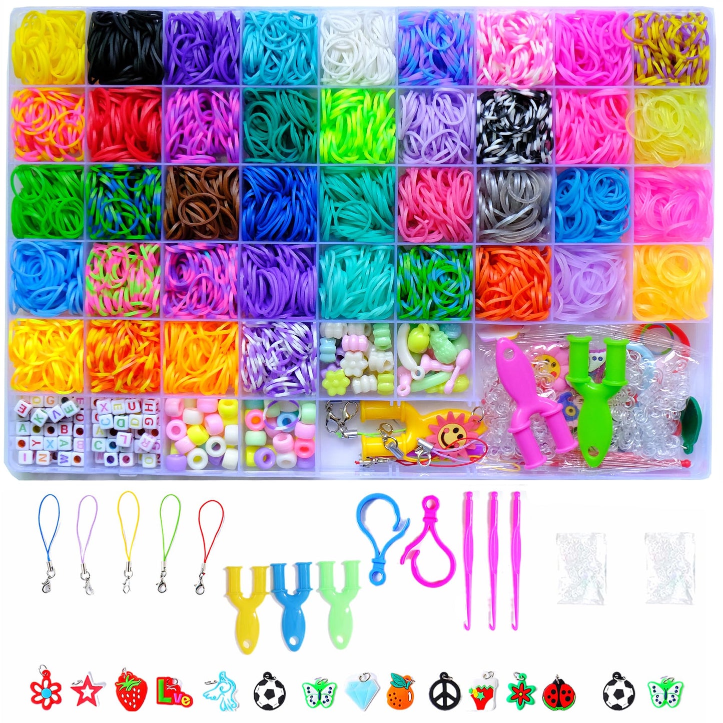 YYOODS 4000+Rubber Band Bracelet Kit, Loom Bracelet Making Kit for Kids, Rubber Bands Refill Loom Set, Rubber Bands for Bracelet Making Kit for Kids