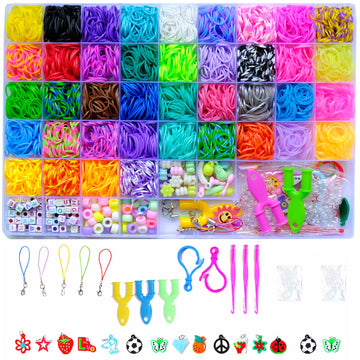 YYOODS 4000+Rubber Band Bracelet Kit, Loom Bracelet Making Kit for Kids, Rubber Bands Refill Loom Set, Rubber Bands for Bracelet Making Kit for Kids