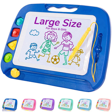 SGILE Toddler Toys for Kids, Large Magnetic Drawing Board for Birthday Gift, Toys for 1 2 3 4 Year Old Girls Boys, Etch & Sketch Pad with 4 Stamps