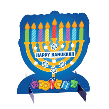 The Dreidel Company 24-Pack Hanukkah Craft Decoration - 3D Menorah Sticker Scene Table Decoration 24-Pack Make Your Own Hanukkah Table Decorations