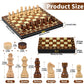 Aissom Magnetic Wooden Chess Set, 2 in 1 Chess Set, 15" Chess Set with Storage and 2 Extra Queens, Foldable for Parties and Family Activities, Travel