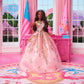 Barbie The Movie Doll, President Collectible Wearing Shimmery Pink & Gold Dress with Sash