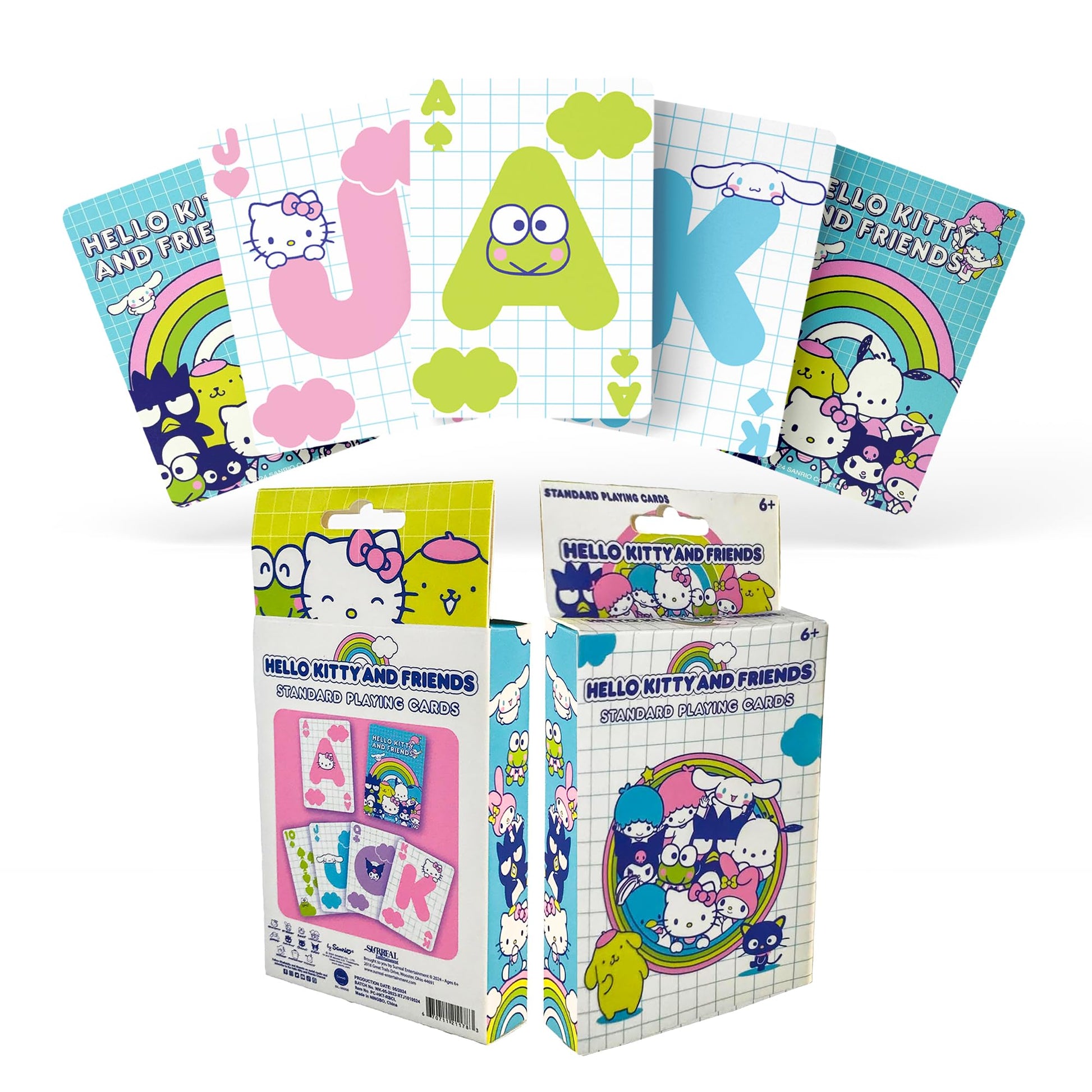 Hello Kitty Playing Cards, 52 Standard Playing Card Deck, Kuromi, My Melody, Keroppi Playing Cards, Kawaii Kitty Officially Licensed (US Version)