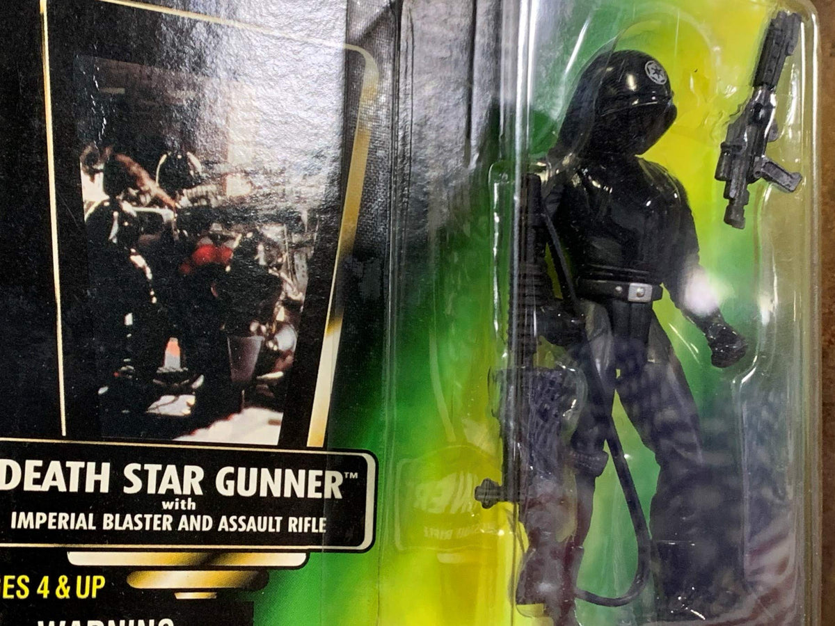 Star Wars The Power of the Force Death Star Gunner with Imperial Blaster and Assault Rifle (Green Holo Card)