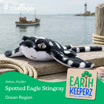 The Petting Zoo Spotted Eagle Stingray Stuffed Animal Plushie, Gifts for Kids, Earth Keeperz Sealife Animals, Zoologee Spotted Eagle Stingray Plush