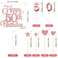 Lecferrarc 50th Birthday Cake Decorations, 50th Birthday Candles Cake Numeral Candles and Glitter Happy 50th Birthday Cake Toppers Set for Birthday