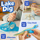 JOVA Klever Kits 3-in-1 Dinosaur Fossil Digging Kit STEM Learning Toys with Glow in The Dark Dinosaurs and Sensory Play Sand, DIY Your Own Dinosaur