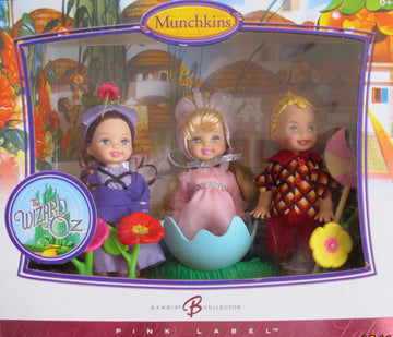 Barbie Wizard of Oz MUNCHKINS KELLY & TOMMY Collector DOLLS w 3 MUNCHKIN (Lollipop TOMMY, BALLERINA & GIRL Villager) DOLLS & More (2006)