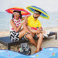 Arcimatto 4 Pack Umbrella Hat with Elastic Band, Fun Colorful party Hats, Hands-free Design for Beach Party, Camping, Outdoor Sun Rain Protection