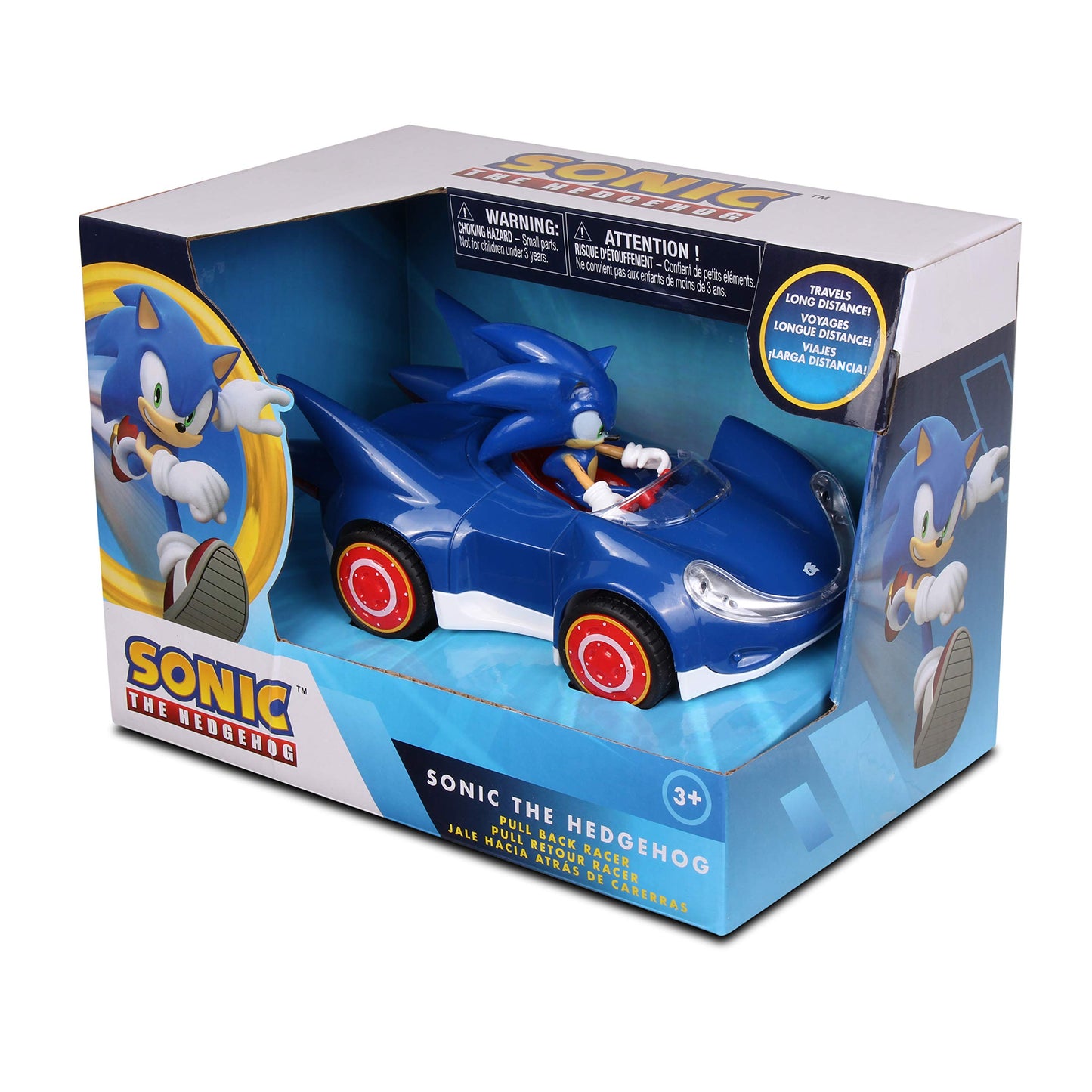 NKOK Sonic The Hedgehog All Stars Racing Pull Back Action, Video Game Legend, Speed Star by Tails, No Batteries Required, Pull Back - Release -