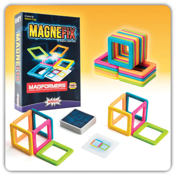 Magnefix Board Game - Magnetic Race Game - Fun for Family Game Night - Race with Magnet Squares and Puzzle Solving - for Kids, Teenagers and Adults