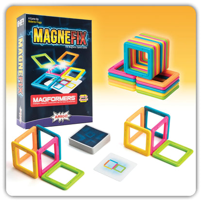 Magnefix Board Game - Magnetic Race Game - Fun for Family Game Night - Race with Magnet Squares and Puzzle Solving - for Kids, Teenagers and Adults