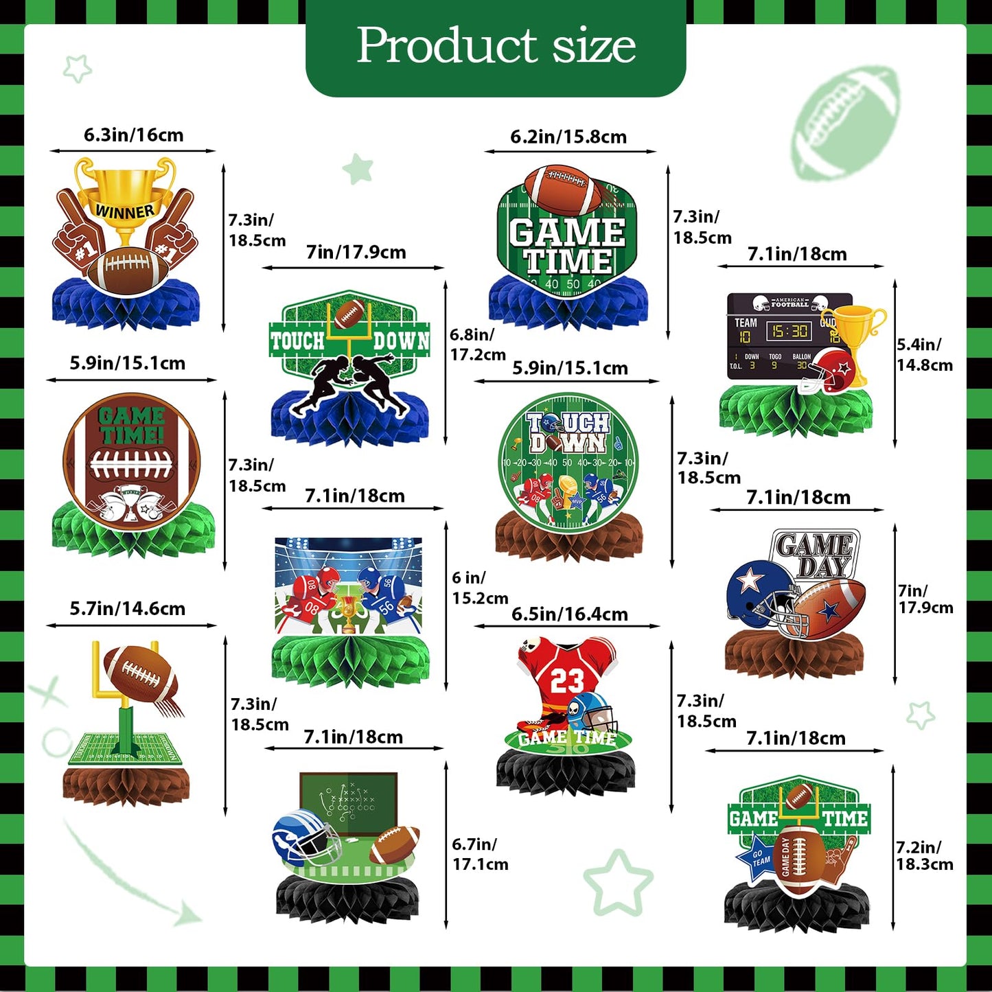 Football Party Decorations Football Birthday Party Decorations Football Centerpieces for Table Decorations Football Birthday Centerpieces for Table