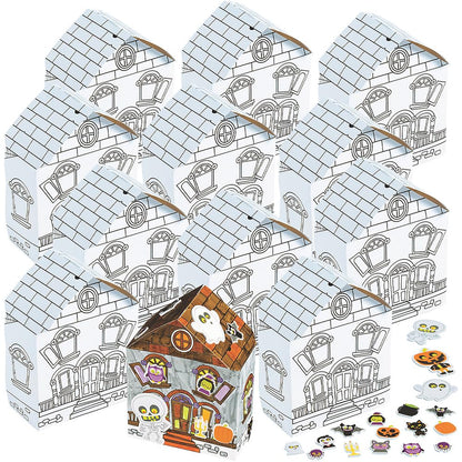 Fun Express DIY Haunted House Craft Kits -Makes 12 - Halloween Crafts for Kids