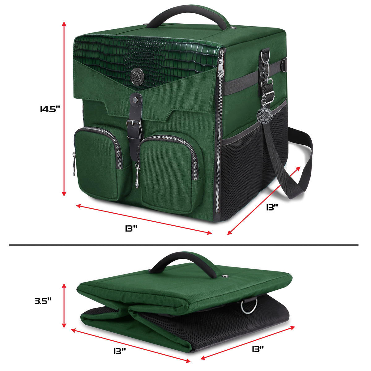 ENHANCE Board Game Shoulder Bag - Collector's Edition Board Game Storage with Shoulder Strap and Accessories Pockets for Dice, Cards, More