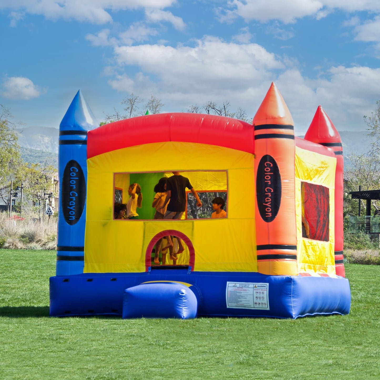 JumpOrange 15x13ft Color Crayon Commercial Grade 15oz PVC Bounce House