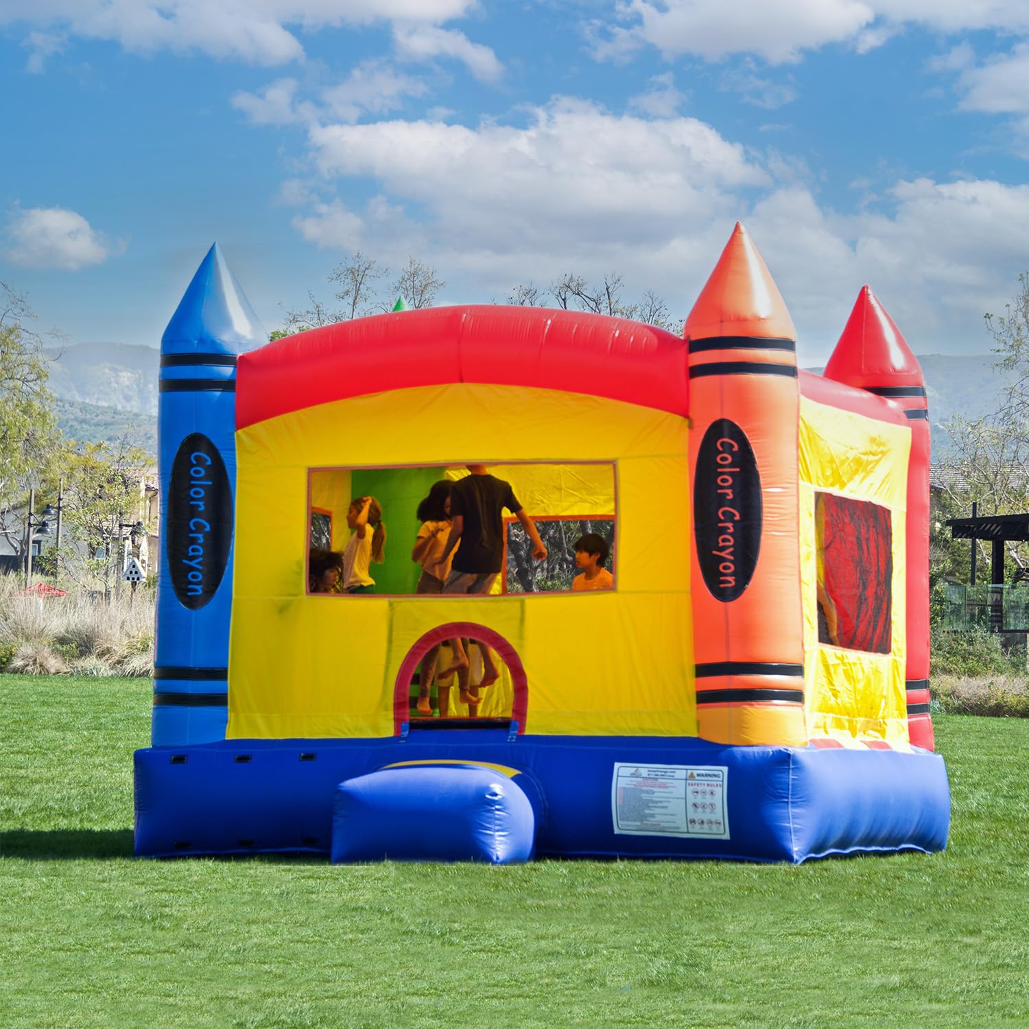 JumpOrange 15x13ft Color Crayon Commercial Grade 15oz PVC Bounce House