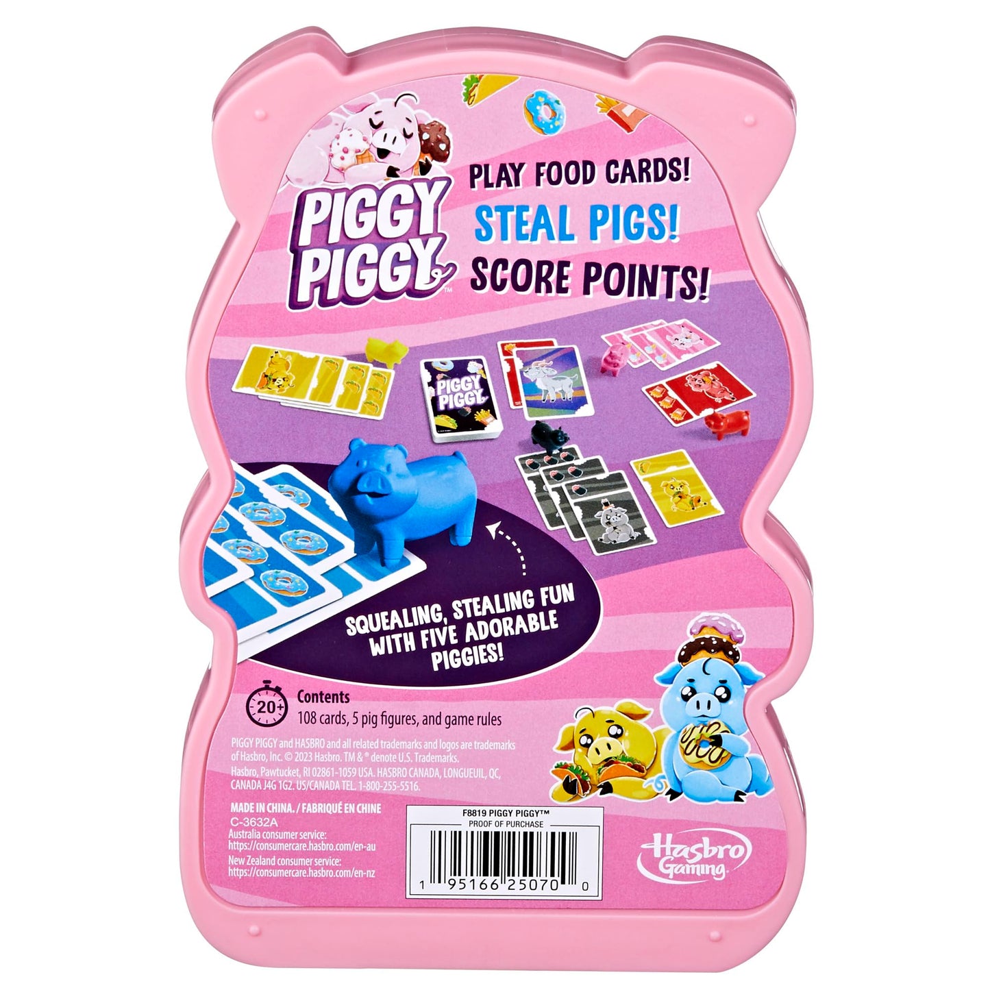 Hasbro Gaming Piggy Piggy Card Game | Family Games for Kids, Teens, and Adults | 2 to 6 Players I 20 Mins. Average | Quick-Playing Travel Games | Fun