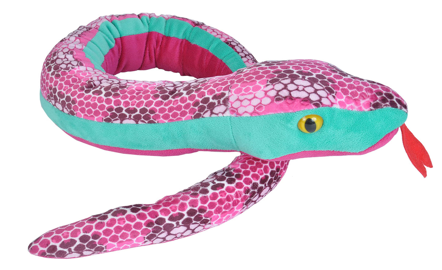 Wild Republic Snakesss Honeycomb Pink Snake Stuffed Animal - 54"