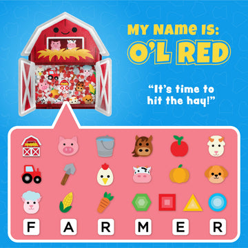 Vango BIZYBOO - The Original Seek & Find Plush - Hidden Object Search Problem Solving Educational Matching Game for Kids 2 and Up (Ol' Red)