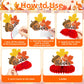 9 Pieces Thanksgiving Honeycomb Centerpieces Table Decor, Turkey Pumpkin Cornucopia Harvest Fall Party Table Topper Ornaments Signs, Fun Autumn