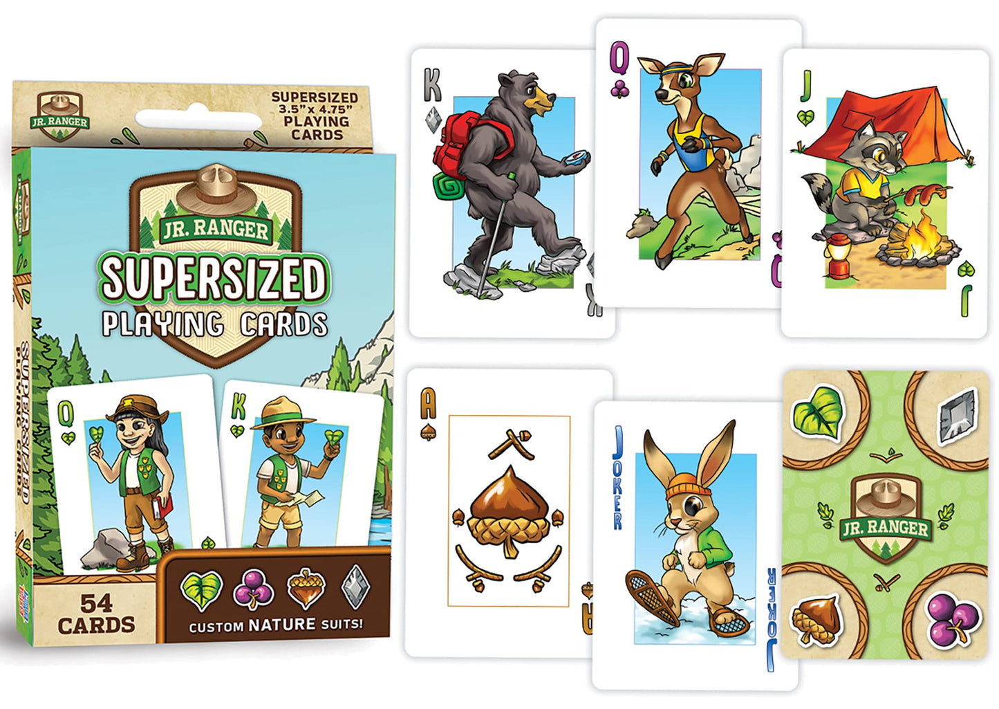MasterPieces Licensed Kids Games - Jr Ranger - Supersized Playing Cards Games for Kids & Family, Laugh and Learn