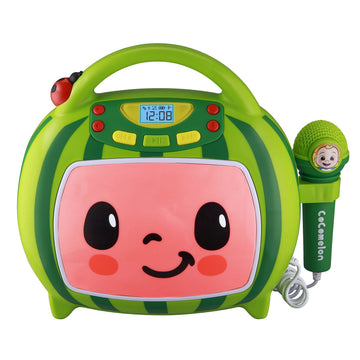 eKids Cocomelon Karaoke Machine, Portable Bluetooth Party Speaker with Microphone for Kids, Built-in Cocomelon Songs and Speaker with USB Port to Play