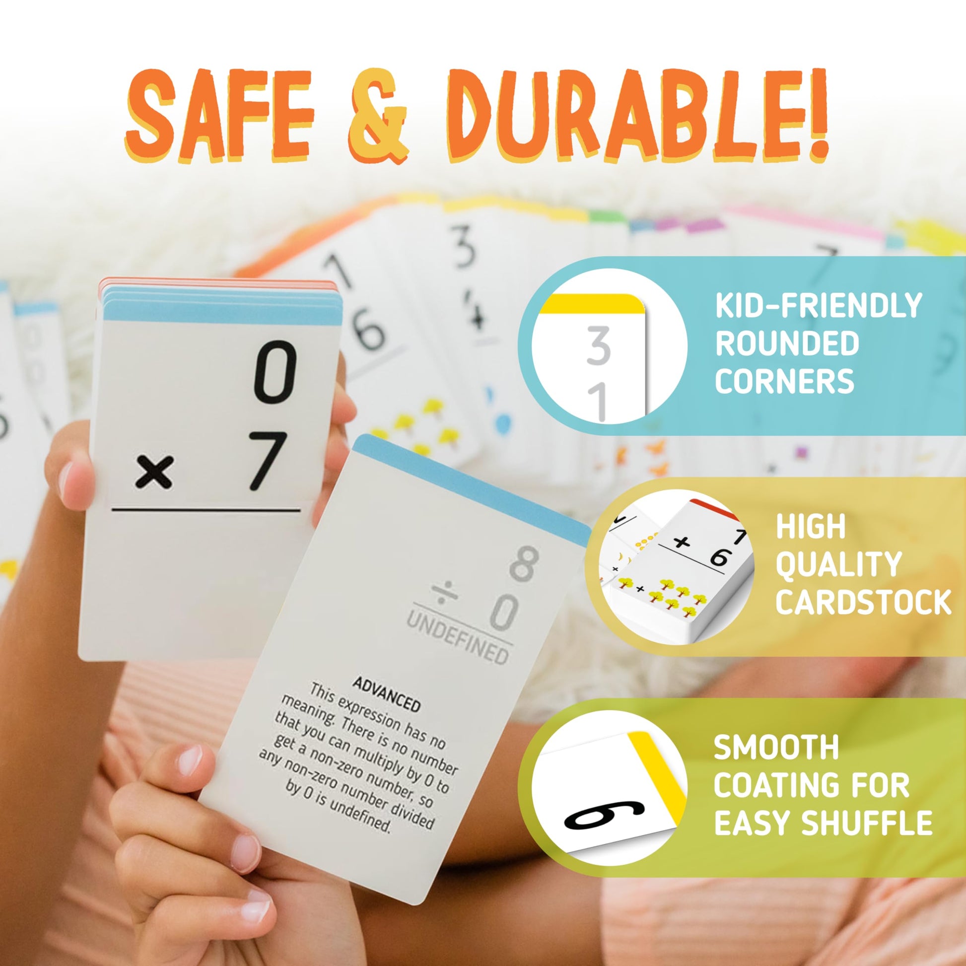 Merka Math Flash Cards for Kids - Ultimate 4-in-1 Learning Set with Addition, Subtraction, Multiplication & Division - Educational Flashcards