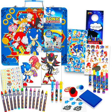 Sonic the Hedgehog Coloring Activity Kit - Bundle with Coloring Pages, Markers, Crayons, Stickers, Stampers, More for Kids, Toddlers, Boys | Sonic