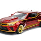Jada Toys Marvel 1:24 2016 Chevy Camaro SS Die-cast Car with 2.75" Iron Man Figure, Toys for Kids and Adults, Red (99724)