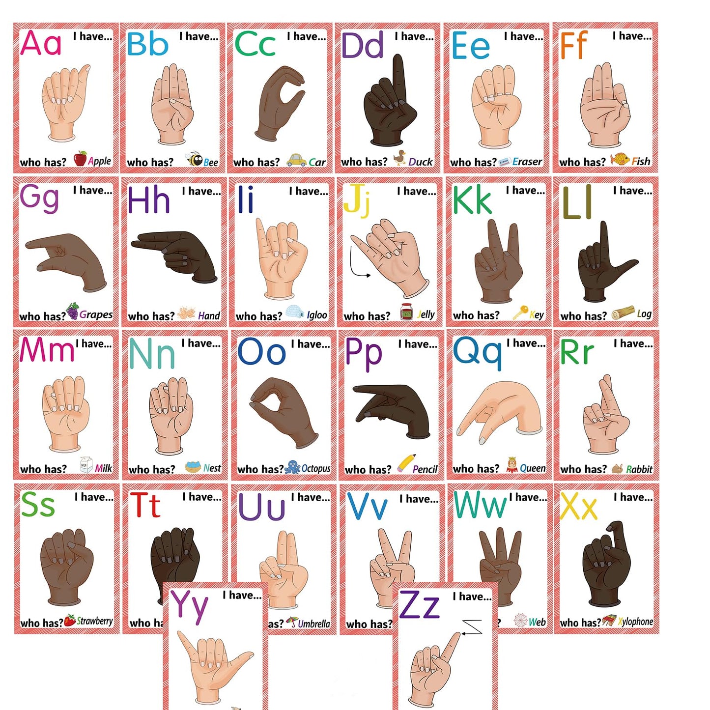 ASL Flash Cards for Kids&Teachers, 36 American Sign Language Learning Kit with Gestures,Alphabet,Numbers,Sight Words,Montessori ASL Bundle