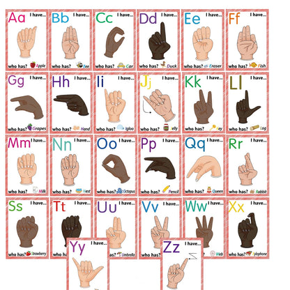 ASL Flash Cards for Kids&Teachers, 36 American Sign Language Learning Kit with Gestures,Alphabet,Numbers,Sight Words,Montessori ASL Bundle